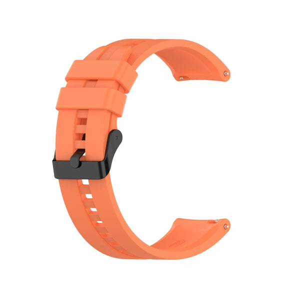 For Huawei Watch Buds 22mm Silicone Black Buckle Watch Band(Vitality Orange)