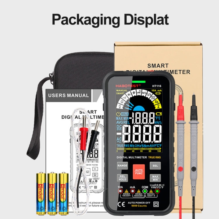 HABOTEST HT116 Large Screen Smart Automatic Digital Multimeter - free shipping - PMC Jewellery - Order now!