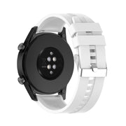 For Huawei Watch Buds / Watch 3 Pro New 22mm Silicone Silver Buckle Watch Band(White)
