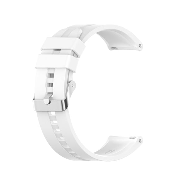 For Huawei Watch Buds / Watch 3 Pro New 22mm Silicone Silver Buckle Watch Band(White)