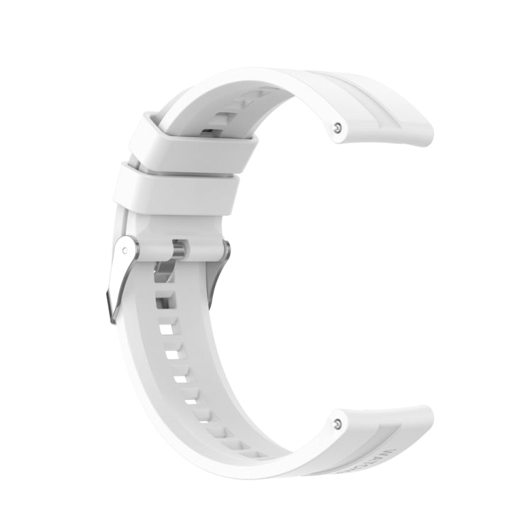 For Huawei Watch Buds / Watch 3 Pro New 22mm Silicone Silver Buckle Watch Band(White)