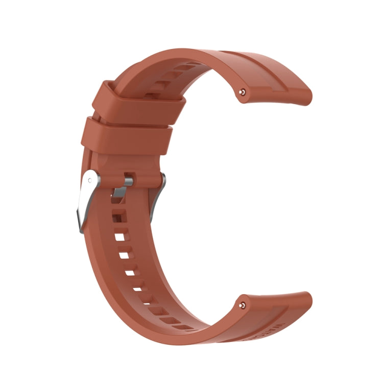For Huawei Watch Buds / Watch 3 Pro New 22mm Silicone Silver Buckle Watch Band(Cabernet Orange)