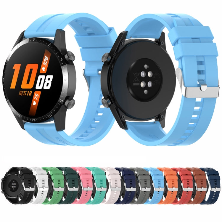 For Huawei Watch Buds / Watch 3 Pro New 22mm Silicone Silver Buckle Watch Band(Cabernet Orange)