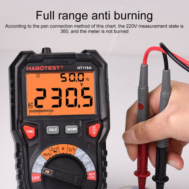 HABOTEST HT118A Handheld Double Backlight High-precision Automatic Digital Multimeter - free shipping - PMC Jewellery - Order now!