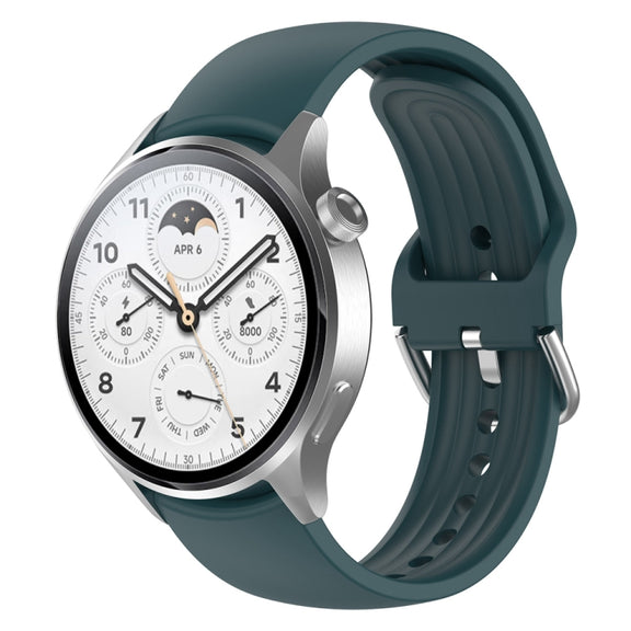 For Xiaomi Watch S2 22mm Solid Color Silicone Watch Band(Pine Green)