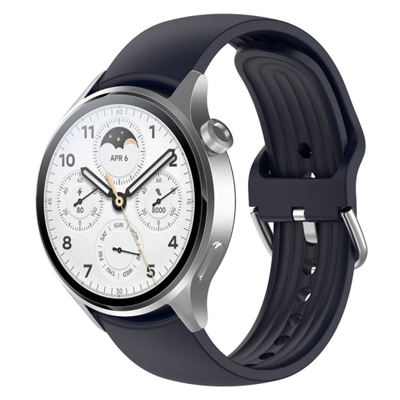 For Xiaomi Watch S2 22mm Solid Color Silicone Watch Band(Ink Blue)