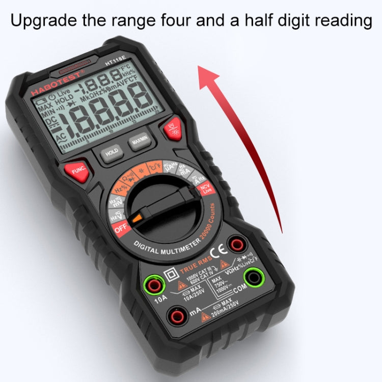 HABOTEST HT118E Handheld High-precision Full Gear Fire Prevention Digital Multimeter - free shipping - PMC Jewellery - Order now!