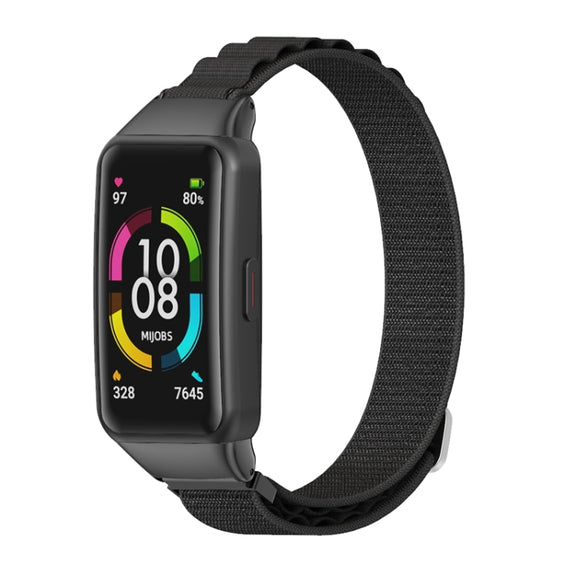 For Huawei Band 6 / Honor Band 6 / 7 MIJOBS Nylon Breathable Watch Band(Black) - Watch Bands by MIJOBS