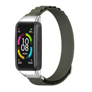 For Huawei Band 6 / Honor Band 6 / 7 MIJOBS Nylon Breathable Watch Band(Army Green Silver)