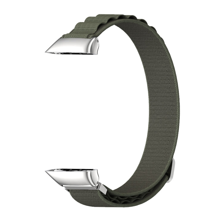 For Huawei Band 6 / Honor Band 6 / 7 MIJOBS Nylon Breathable Watch Band(Army Green Silver)