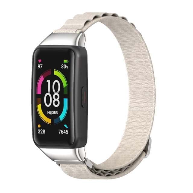 For Huawei Band 7 / 7 NFC MIJOBS Nylon Breathable Watch Band(Grey Silver)