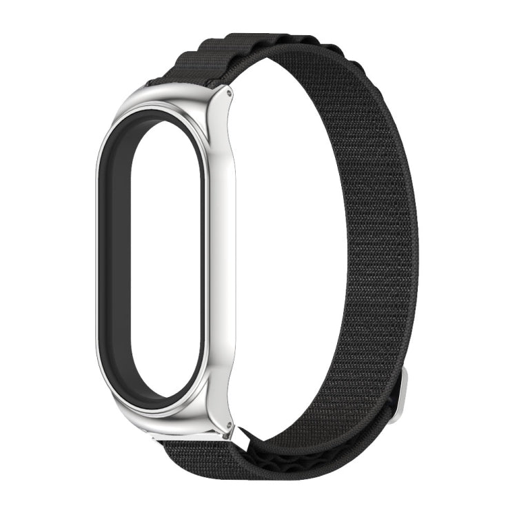 For Xiaomi Mi Band 6 / 5 / 4 / 3 MIJOBS CS Nylon Breathable Watch Band(Black Silver)
