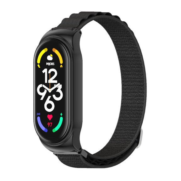 For Xiaomi Mi Band 7 / 7 NFC MIJOBS CS Nylon Breathable Watch Band(Black) - Watch Bands by MIJOBS