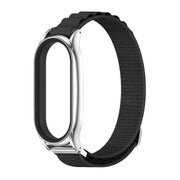 For Xiaomi Mi Band 6 / 5 / 4 / 3 MIJOBS PLUS Nylon Breathable Watch Band(Black Silver) - Watch Bands by MIJOBS