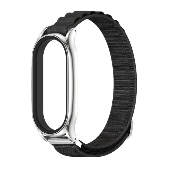 For Xiaomi Mi Band 6 / 5 / 4 / 3 MIJOBS PLUS Nylon Breathable Watch Band(Black Silver) - Watch Bands by MIJOBS