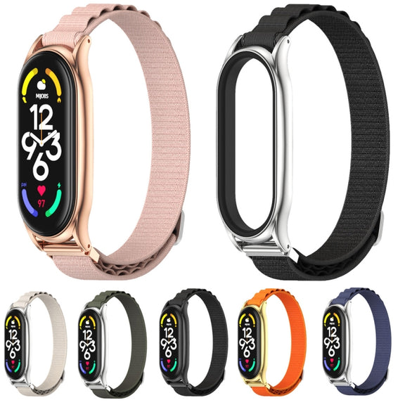For Xiaomi Mi Band 6 / 5 / 4 / 3 MIJOBS PLUS Nylon Breathable Watch Band(Grey Silver) - Watch Bands by MIJOBS