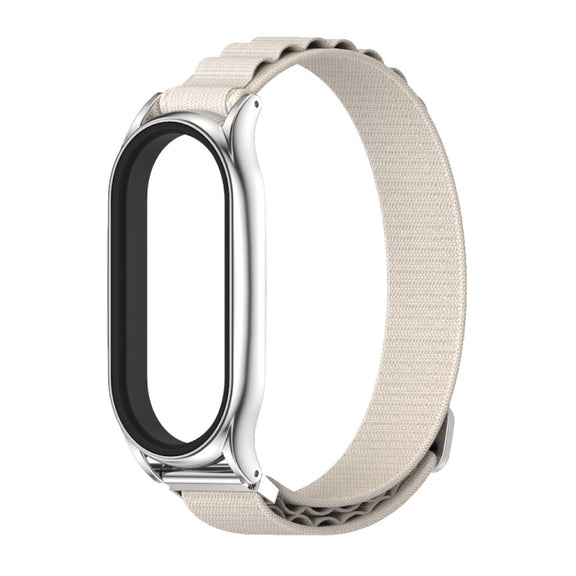 For Xiaomi Mi Band 7 / 7 NFC MIJOBS PLUS Nylon Breathable Watch Band(Grey Silver) - Watch Bands by MIJOBS