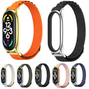 For Xiaomi Mi Band 7 / 7 NFC MIJOBS PLUS Nylon Breathable Watch Band(Grey Silver) - Watch Bands by MIJOBS