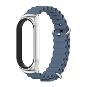 For Xiaomi Mi Band 6 / 5 / 4 / 3 MIJOBS CS Marine Silicone Breathable Watch Band(Space Blue Silver)