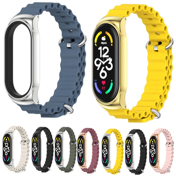 For Xiaomi Mi Band 6 / 5 / 4 / 3 MIJOBS CS Marine Silicone Breathable Watch Band(Space Blue Silver)