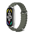 For Xiaomi Mi Band 6 / 5 / 4 / 3 MIJOBS PLUS Marine Silicone Breathable Watch Band(Khaki Green Silver)
