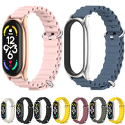 For Xiaomi Mi Band 6 / 5 / 4 / 3 MIJOBS PLUS Marine Silicone Breathable Watch Band(Black Silver) - Watch Bands by MIJOBS
