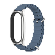 For Xiaomi Mi Band 7 / 7 NFC MIJOBS PLUS Marine Silicone Breathable Watch Band(Space Blue Silver) - Watch Bands by MIJOBS
