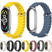 For Xiaomi Mi Band 7 / 7 NFC MIJOBS PLUS Marine Silicone Breathable Watch Band(Grey Silver)