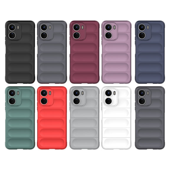 For vivo Y16 4G Global Magic Shield TPU + Flannel Phone Case(Grey)