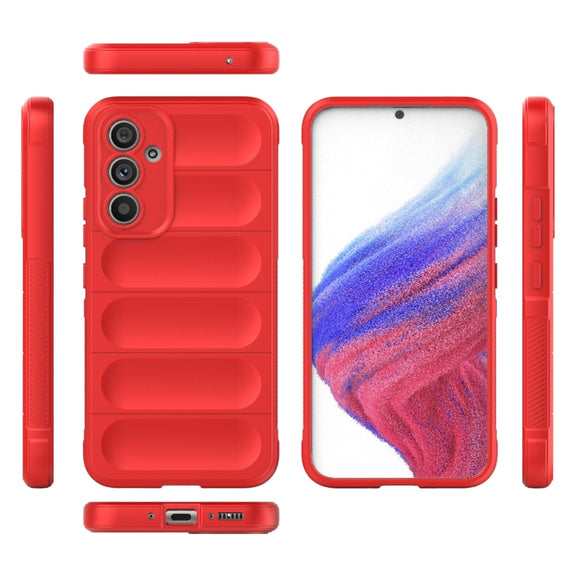 For Samsung Galaxy A54 5G Magic Shield TPU + Flannel Phone Case(Dark Blue)