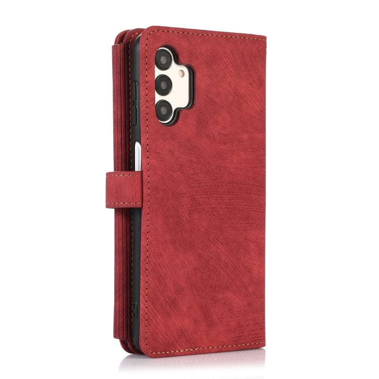 For Samsung Galaxy A13 4G / 5G / A04 / A04s Dream 9-Card Wallet Zipper Bag Leather Phone Case(Red) - free shipping - PMC TechLife - Order now!