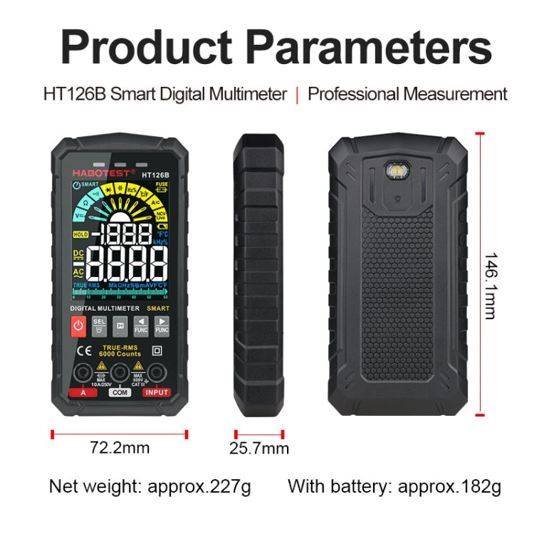 HABOTEST HT126B Digital High Precision Mini Multimeter - free shipping - PMC TechLife - Order now!