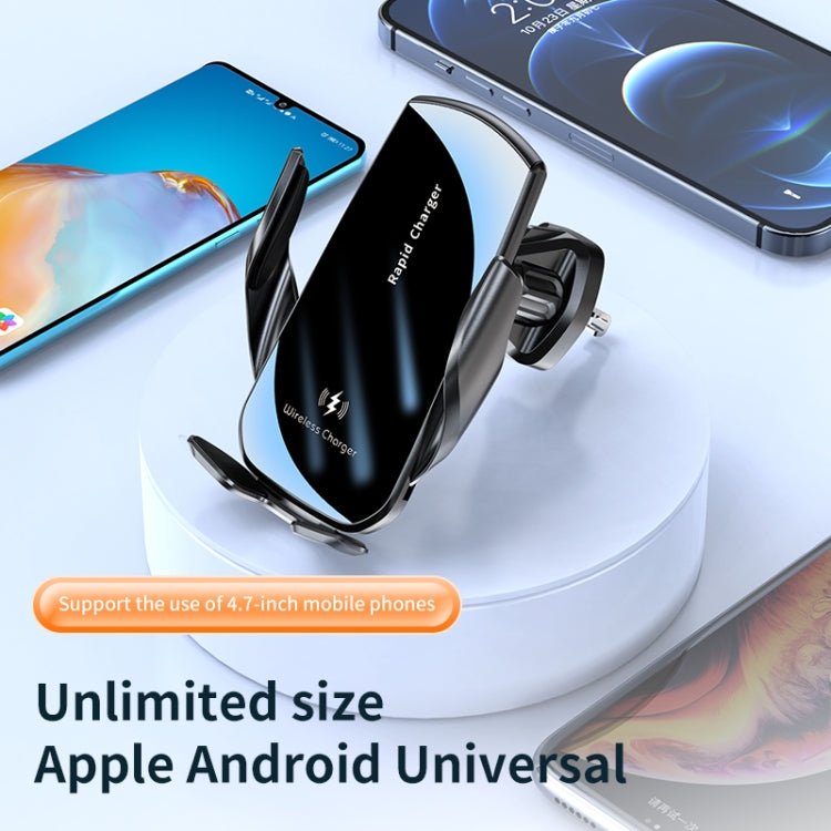 V5 15W Smart Induction Wireless Charger Car Phone Holder(Black) - Wireless Charger Holders by PMC TechLife | Online Shopping South Africa | PMC TechLife