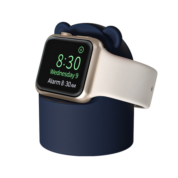 For Apple Watch Smart Watch Silicone Charging Holder without Charger(Dark Blue)