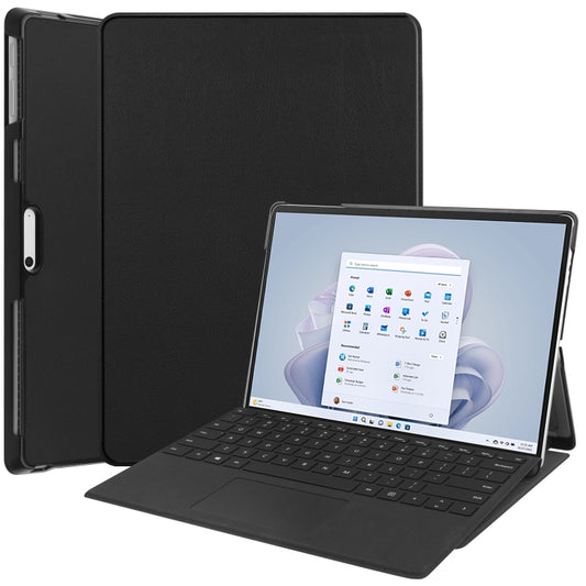 For Microsoft Surface Pro 9 Custer Pure Color Holder Leather Tablet Case(Black) - free shipping - PMC Jewellery - Order now!
