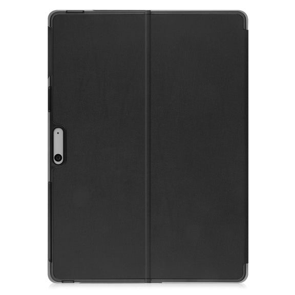 For Microsoft Surface Pro 9 Custer Pure Color Holder Leather Tablet Case(Black)