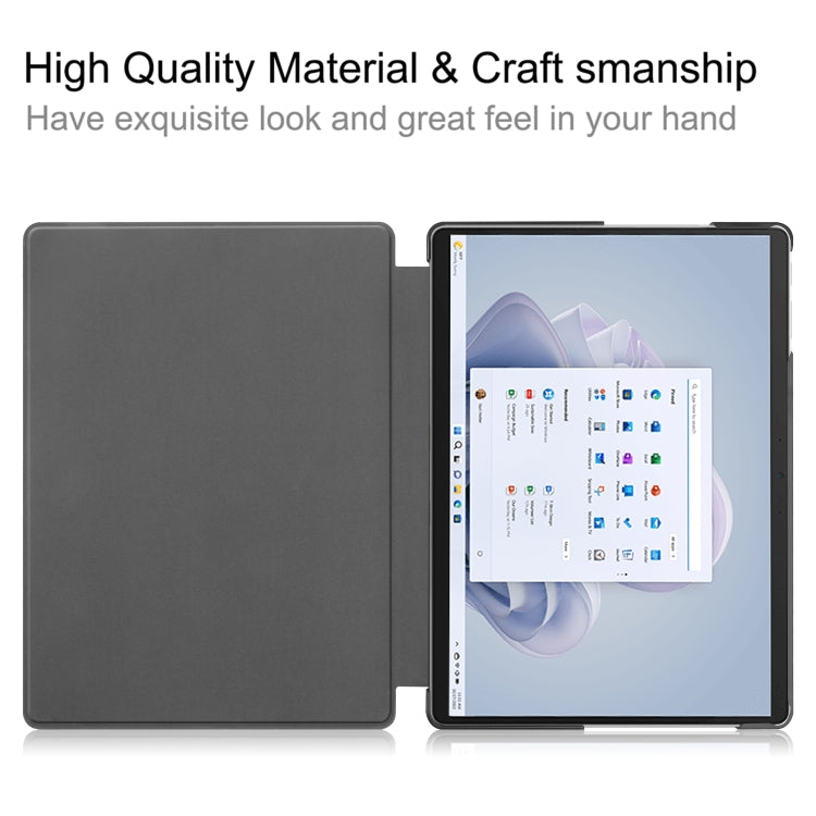 For Microsoft Surface Pro 9 Custer Pure Color Holder Leather Tablet Case(Black) - free shipping - PMC TechLife - Order now!