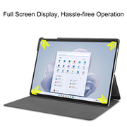 For Microsoft Surface Pro 9 Custer Pure Color Holder Leather Tablet Case(Black)