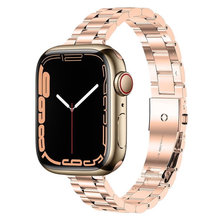 Small Waist Stainless Steel Watch Band For Apple Watch Ultra 49mm&Watch Ultra 2 49mm / Series 9&8&7 45mm / SE 3&SE 2&6&SE&5&4 44mm / 3&2&1 42mm(Rose Gold) - free shipping - PMC TechLife - Order now!
