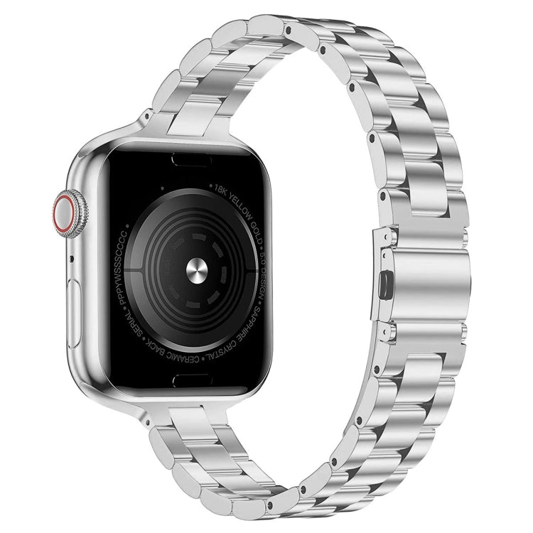 Small Waist Stainless Steel Watch Band For Apple Watch Series 9&8&7 41mm / SE 3&SE 2&6&SE&5&4 40mm / 3&2&1 38mm(Silver)
