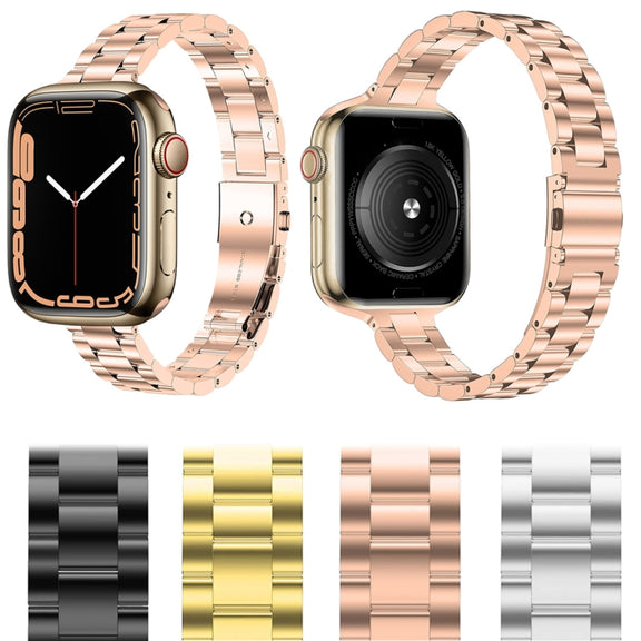 Small Waist Stainless Steel Watch Band For Apple Watch Series 9&8&7 41mm / SE 3&SE 2&6&SE&5&4 40mm / 3&2&1 38mm(Silver)