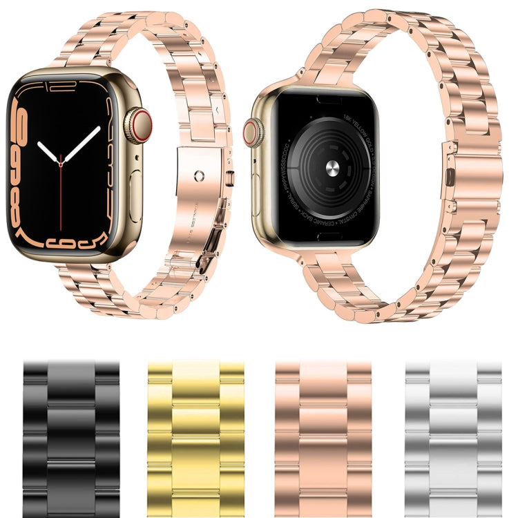 Small Waist Stainless Steel Watch Band For Apple Watch Series 9&8&7 41mm / SE 3&SE 2&6&SE&5&4 40mm / 3&2&1 38mm(Silver)