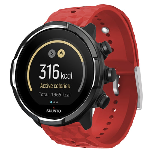 For Suunto 9 Rhombus Texture Silicone Watch Band(Dark Red) - free shipping - PMC Jewellery - Order now!