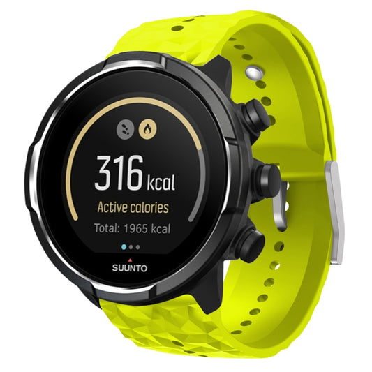 For Suunto 9 Rhombus Texture Silicone Watch Band(Grass Green) - free shipping - PMC Jewellery - Order now!