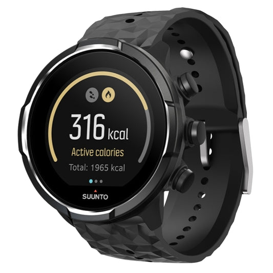 For Suunto 9 Rhombus Texture Silicone Watch Band(Black) - free shipping - PMC Jewellery - Order now!