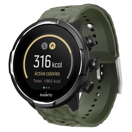 For Suunto 9 Rhombus Texture Silicone Watch Band(Army Green) - free shipping - PMC Jewellery - Order now!