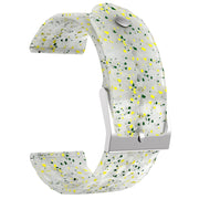 For Suunto 9 Rhombus Texture Silicone Watch Band(Green Yellow White)