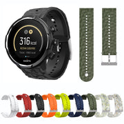 For Suunto 9 Rhombus Texture Silicone Watch Band(Army Green)