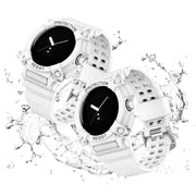 For Google Pixel Watch Three-proof Solid Color Integrated Watch Band(White)