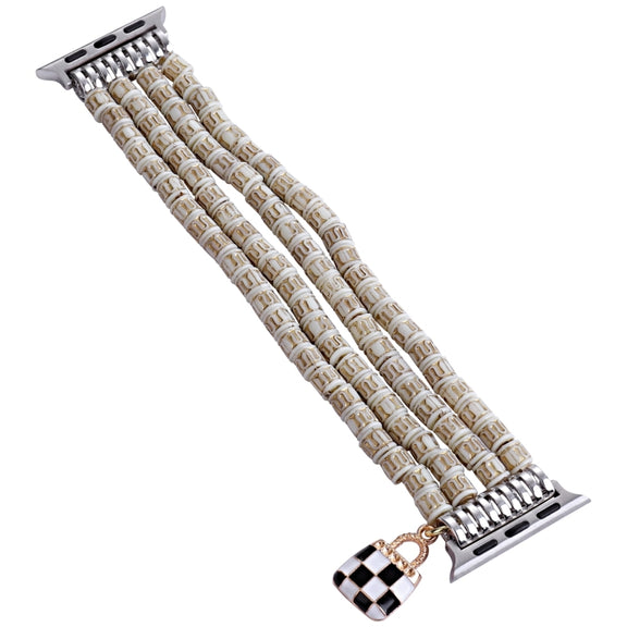 Multi-row Beads Watch Band For Apple Watch Ultra 49mm&Watch Ultra 2 49mm / Series 9&8&7 45mm / SE 3&SE 2&6&SE&5&4 44mm / 3&2&1 42mm(Vintage Barrel Beads)
